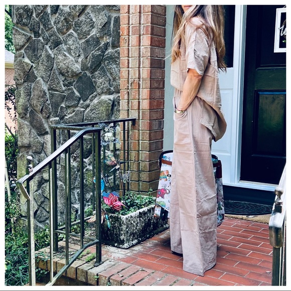 Most Fabulous Woven Cotton Front Pocket Pull on Wide Leg Pants - Picture 6 of 11